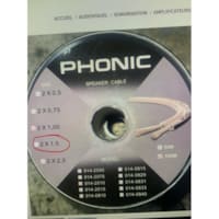 Phonic Câble Audio Blindé 2x1,5mm 0142010 - Bobine 100m
