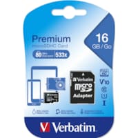 MicroSDHC 16 Go Classe 10 avec adaptateur