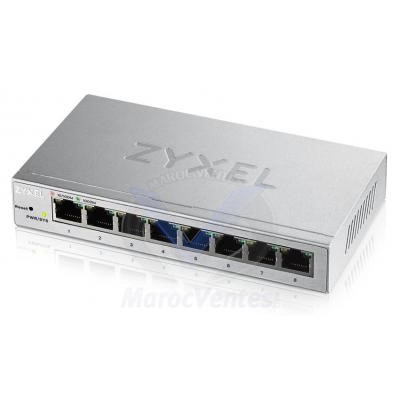Switch - Manageable - 8 ports : 8 ports Gbps RJ45, Non rackable, Fanless GS1200-8-EU0101F