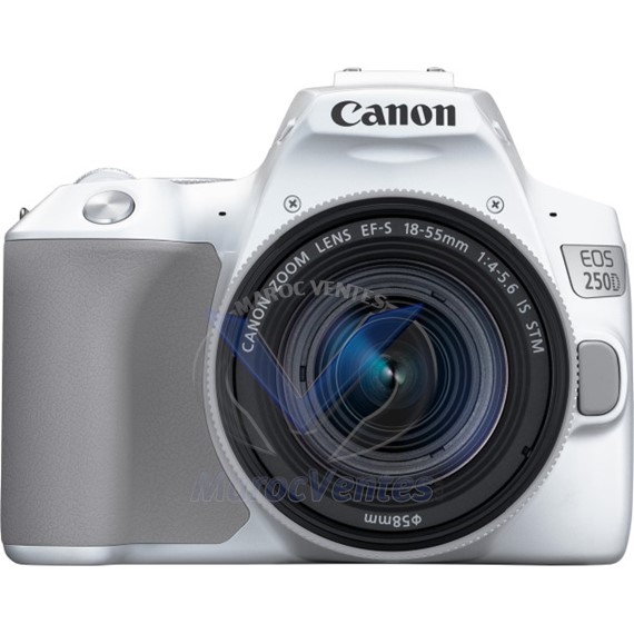 Appareil Canon EOS 250D Blanc + Objectif EF-S 18-55mm f/4-5.6 IS STM 3458C001AA