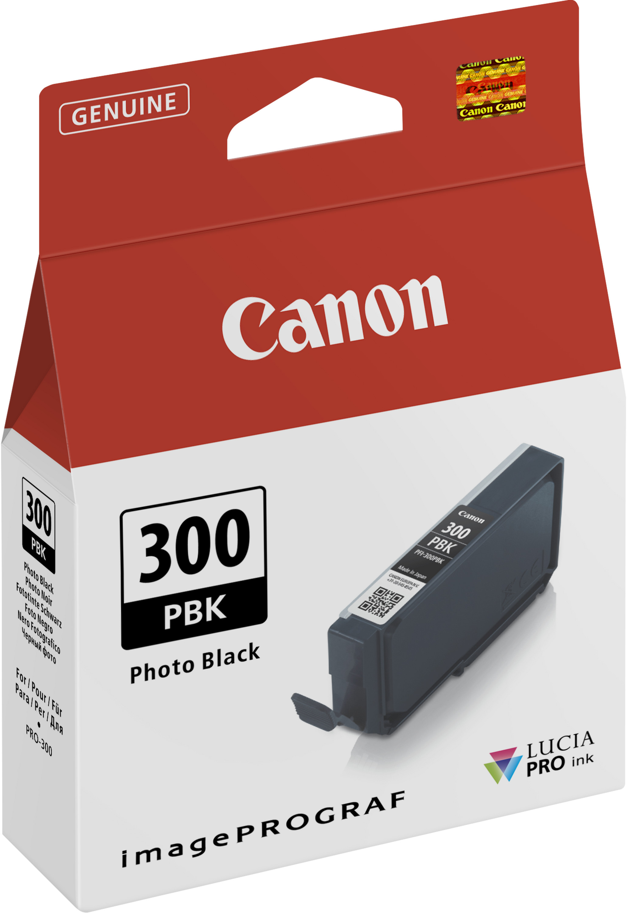 Cartouche d'encre PFI-300PBK Noir Photo Canon d'origine 4193C001AA
