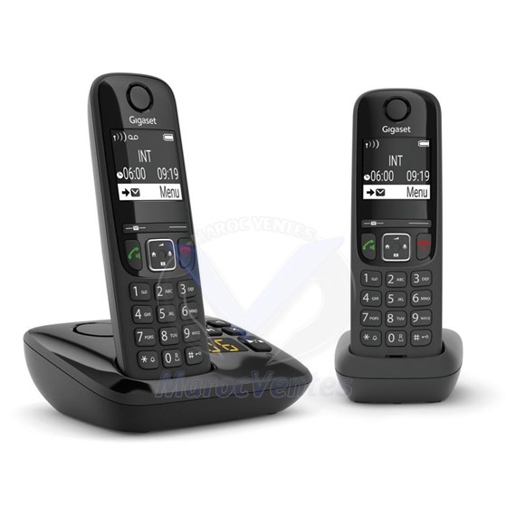 AS690A Duo Black Téléphones sans Fil DECT avec Répondeur 4250366854694