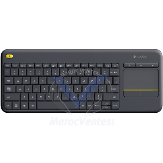 Clavier sans fil avec pavé tactile intégré Wireless Touch Keyboard K400 Plus Noir (AZERTY, Français) 920-007129
