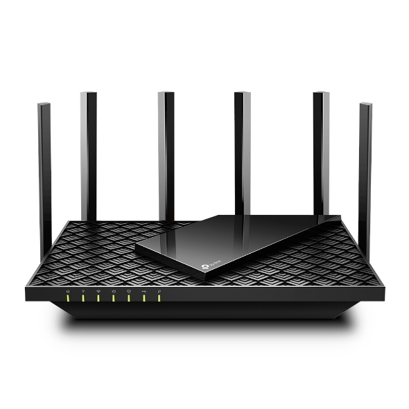 AX5400 Dual-Band Wi-Fi 6 RouterSPEED: 574 Mbps at 2.4 GHz + 4804 Mbps at 5 GHzSPEC: 6× Antennas, Broadcom 1.5 GHz Triple-Core CPU, 1× Gigabit WAN Port + 4× Gigabit LAN Ports, USB 3.0 Port, 1024-QAM, OFDMA, HT160FEATURE: Tether App, WPA3, Access Poin ARCHE