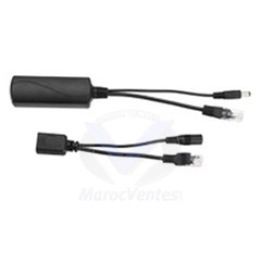 Paire SPLITTER PoE Actif DC-24V DC+2RJ45 in/DC+2RJ45 out: RJ45+Alim