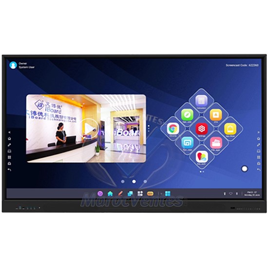 Écran Interactif Tactile 85 pouces 4K UHD Multipoints (20 points) FC-85 WR