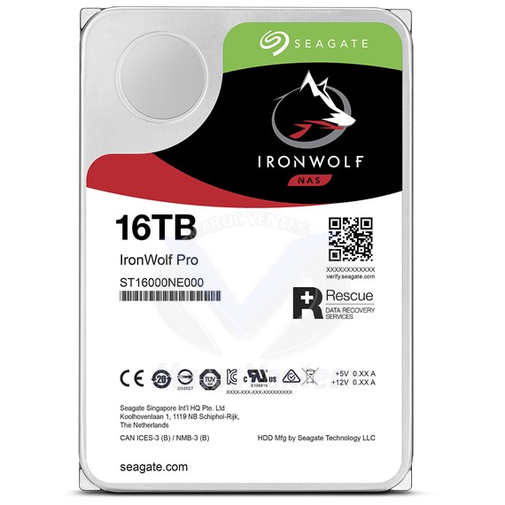Disque dur 3.5" IronWolf Pro 16 To ST16000NE000