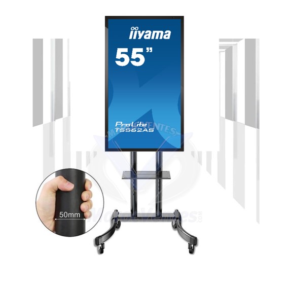 TOTEM TACTILE INTERACTIF 55 POUCES T5562AS-B1 AVEC ROULETTES ET ETAGERE DETACHABLE T5562AS-B1 AVEC ROULETTES ET ETAGERE DETACHABLE