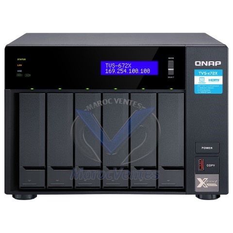 Serveur NAS 6 baies 2.5"/3.5" i3-8100T 8 Go DDR4 (sans disque dur) TVS-672X-I3-8G