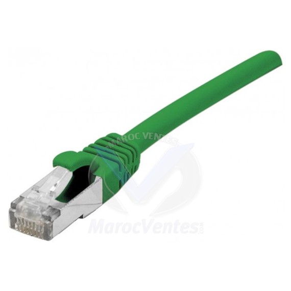 CORDON 5M CAT 6A/FTP GRIS/VERT LINK TECH LIN-5M_FTP/V