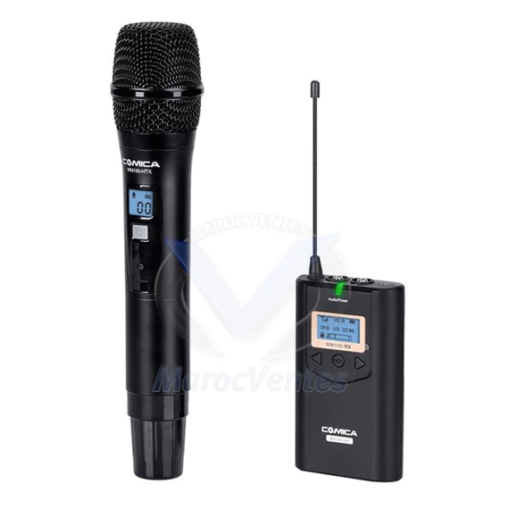 Système de Microphone Sans Fil Professionnel à Double Canal UHF 48 Canaux COMICA CVM-WM100 H