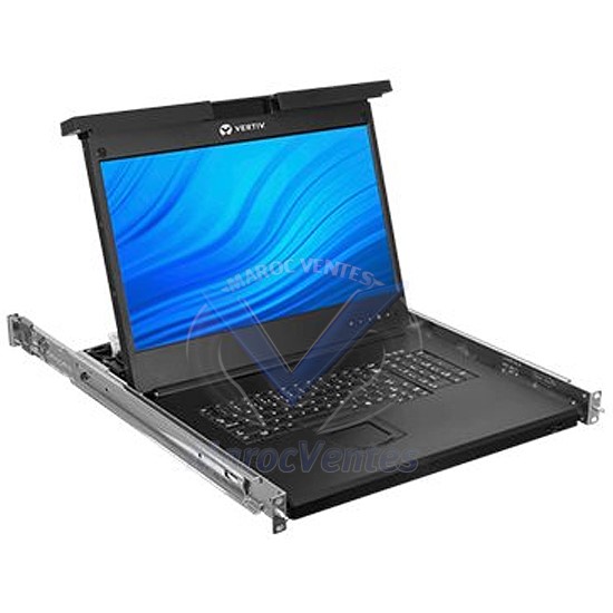 Console Serveur 19" LCD 16 Ports  KVM 16 CABLES USB KB-FRA Rack 1U LRA185KMM16D-204