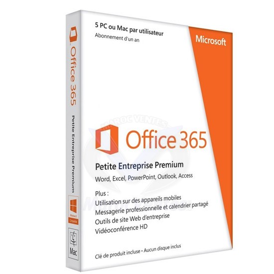 Microsoft Office 365 Premium 32/64 Bits pour les PME/PMI 1 utilisateur 5 postes 6SR-00027