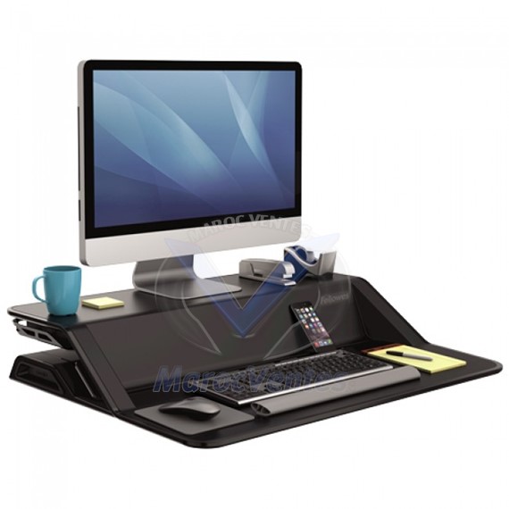 Plate-forme de travail Assis-debout Lotus Noir 9694001