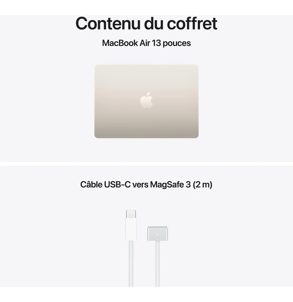Apple MacBook Air 13 pouces M5 16 Go 512 Go Lumière Stellaire (MDHA4FN/A) MDHA4FN/A