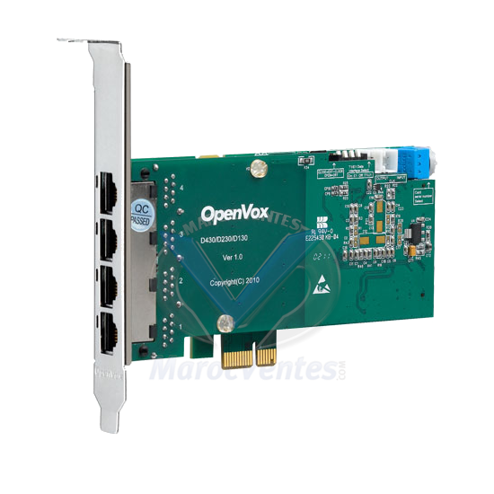 Carte T1/E1/J1 PRI 4 Port PCI-E (Version avancée, Bas Profil) D430