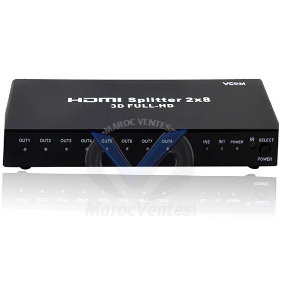 SPLITTER / DISTRIBUTEUR HDMI 2 ENTREES - 8 SORTIES DD4528