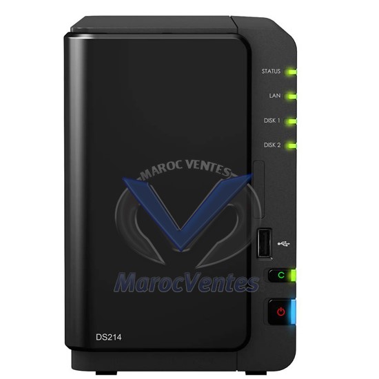 Serveur Nas de Haute Performance 12 To Max Dual Core 1.066 Ghz 512 Mo Ram 1 LAN Gigabit 2 USB 3.0 DS214