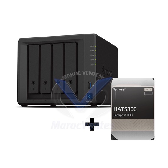 Promo SYNOLOGY DiskStation DS420plus 36M + 2 Disques dur Synology 4TB SATA 3,5