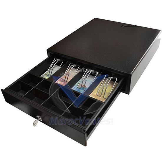Tiroir Caisse Horizontal Noir Ouverture Manuelle MK-350T