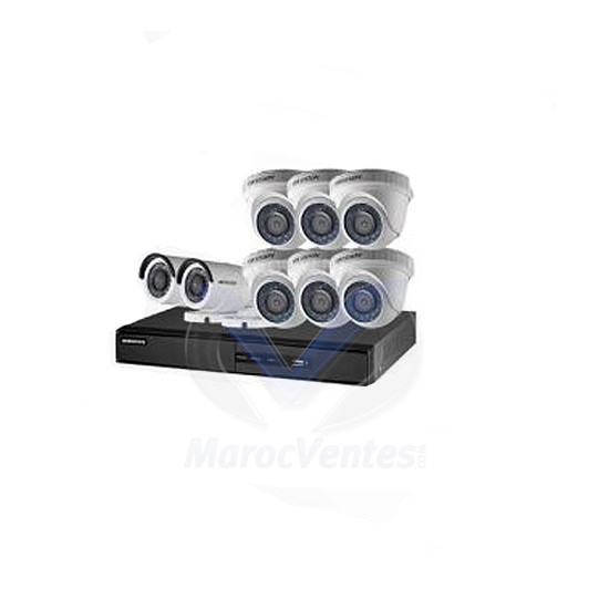 DVR 8 CH + 6 CAMERA MINI DOME + 2 CAMERA BULLET Turbo HD Pack 8 Turbo