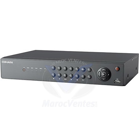 DVR 16CH H.264 960H/D1 8CH Audio16CH H.264 960H Haute Définition  4CH Audio Soutien SATA * 1 (1 * HDD/2TB) Copy QH-D4116A-H