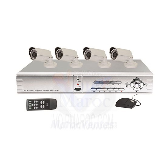 DVR Kit avec Camera 4×Color 1/4" HD digital sensor,700 TV Lines SE-RD624V-CI341H
