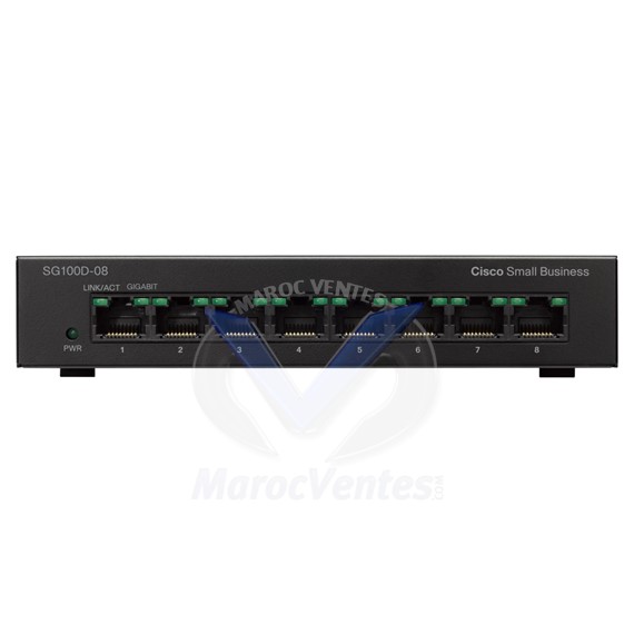 Switch 8 x 10/100/1000 Gigabit Ethernet non géré SG110D-08-UK