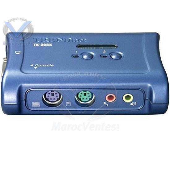 Mini swich KVM PS2 2 Ports(Audio+2câbles KVM) TK-208K