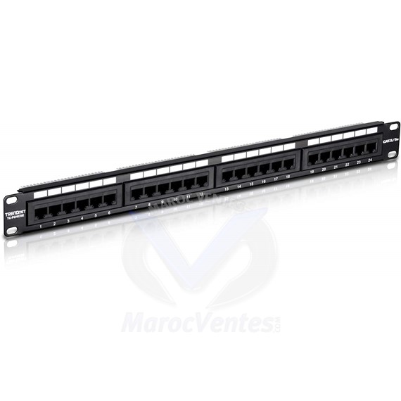 Panneau de Connexion sans Blindage à 24 Ports Cat5/5E TC-P24C5E