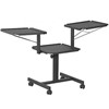 Table à Roulettes en Métal Noire avec 3 Etagères