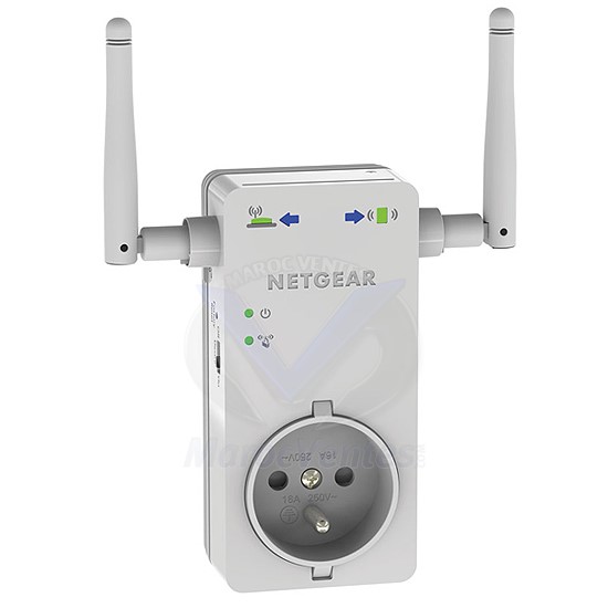 Répéteur Universel Wi-Fi N  pour étendre couverture -  Prise éléctrique - 1 Port 10/100 - 2 antennes WN3100RP