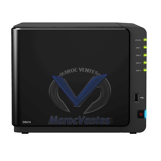 Serveur Nas 4 Baies Hautes Performances Dual Core 1.33 Ghz  1 Go Ram  2 LAN Gigabit  2 USB 3.0 DS414